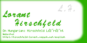 lorant hirschfeld business card